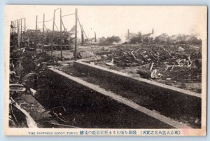 Japan Postcard Disaster at The Clothing Depot Tokyo c1920's Unposted Antique