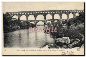 Old Postcard The Pont Du Gard Seen From Front On the right bank of Gandon