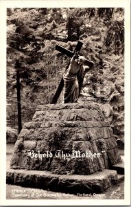 RPPC Christus Statue, Sanctuary of Our Sorrowful Mother Portland OR Postcard K41