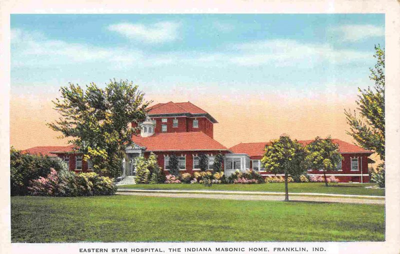 Eastern Star Hospital Indiana Masonic Home Franklin Indiana 1930s postcard