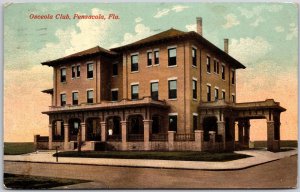 1912 Osceola Club Pensacola Florida FL Building Landmark Antique Posted Postcard