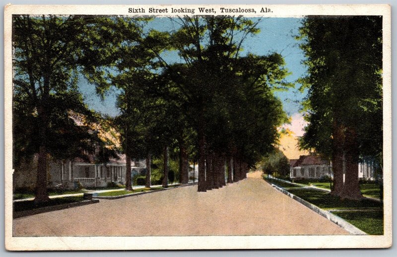 Vtg Tuscaloosa Alabama Al Sixth Street Looking West 1910s View Postcard