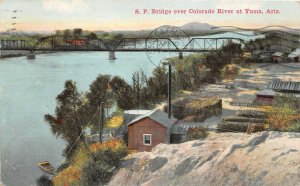 G51/ Yuma Arizona Postcard 1913 Southern Pacific Railroad Bridge