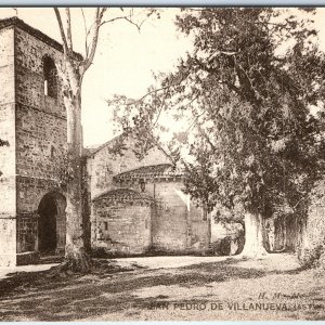 c1920s San Pedro de Villanueva, Spain Romanesque Monastery PC Tower Arches A358