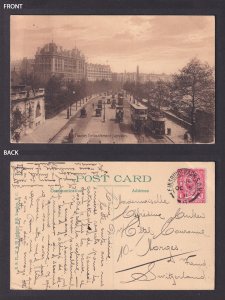 Vintage Postcard England London Thames Embankment 1911