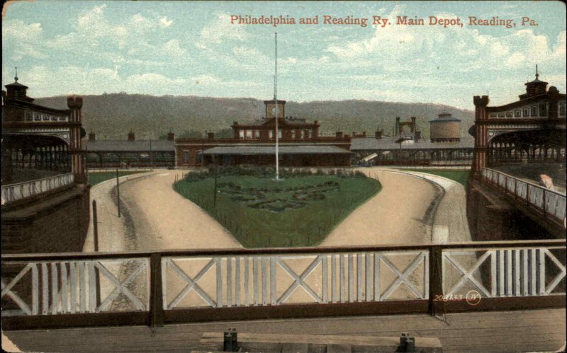 Reading Pennsylvania PA Train Station Depot c1910s Postcard