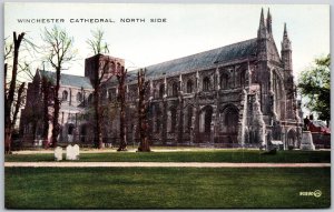 Winchester Cathedral North Side England Grounds Parish Church Postcard