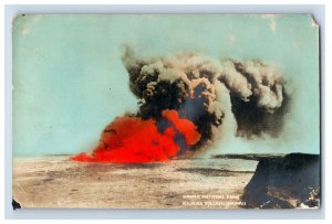 C. 1910 RPPC Kilauea Volcano Eruption Territory Hawaii Hand Colored Postcard F62