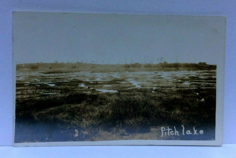 RPPC La Brea Trinidad Pitch Lake Real Photo Postcard