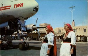 Albuquerque New Mexico NM Airport Indigenous Women Vintage Postcard