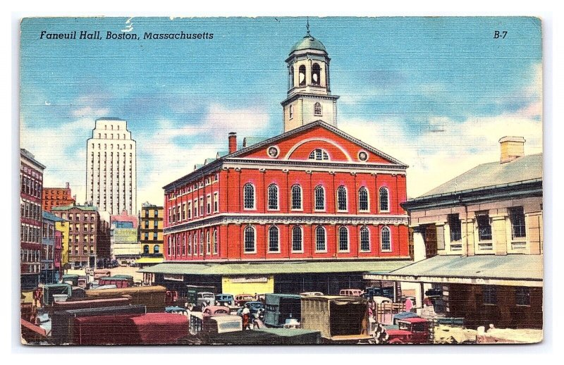 Postcard Faneuil Hall Boston Massachusetts c1956 Postmark