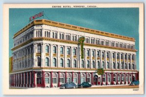1940 Winnipeg Ontario Canada Vintage Postcard Empire Hotel Exterior Building