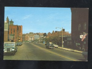 MILTON MASSACHUSETTS DOWNTOWN STREET SCENE OLD CARS VINTAGE POSTCARD