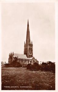 WARRINGTON CHESHIRE UK PARISH CHURCH REAL PHOTO POSTCARD c1920s