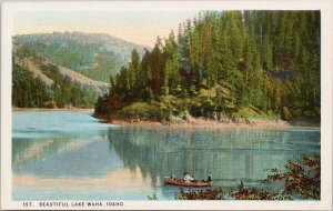Lake Waha Idaho ID Boat Unused Wesley Andrews Postcard H51