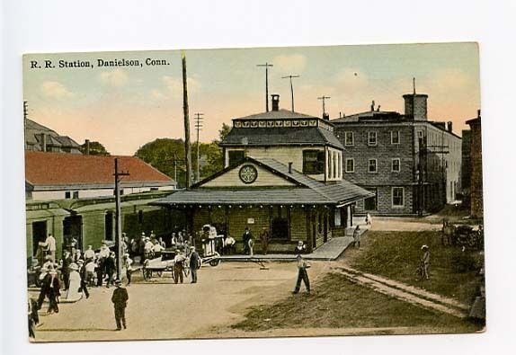 Danielson CT Railroad Train Station Depot Postcard