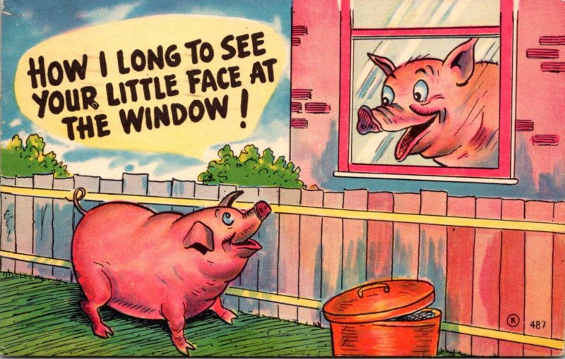 Pigs How I Long To See Your Little Face At The Window 1952