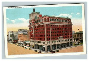 Vintage 1900's Postcard Security Building & Antique Cars Phoenix Arizona