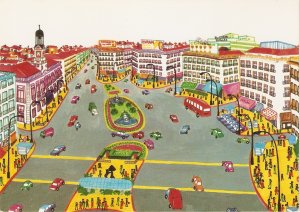 Madrid Puerta del Sol. by Cristina Redondo  Modern  Spanish Naive Painting pos