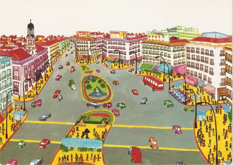 Madrid Puerta del Sol. by Cristina Redondo  Modern  Spanish Naive Painting pos