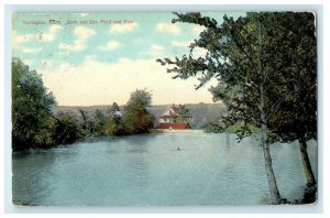 1912 Hook And Eye Pond Dam Torrington Connecticut CT Antique Postcard 