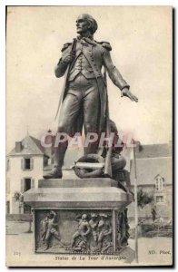 Postcard Old Cargain Finistere Statue of Tour d'Auvergne