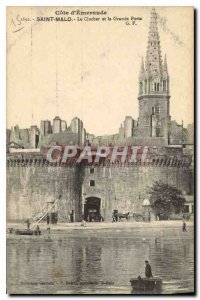 Old Postcard St Malo Bell and the Great Gate