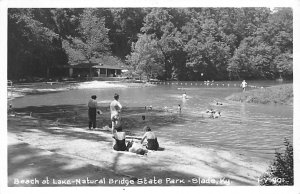 Beach at lake-Natural Bridge State Park real photo Slade KY