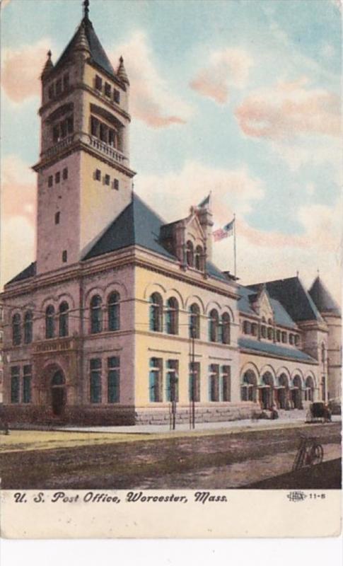 Massachusetts Worcester Post Office 1908