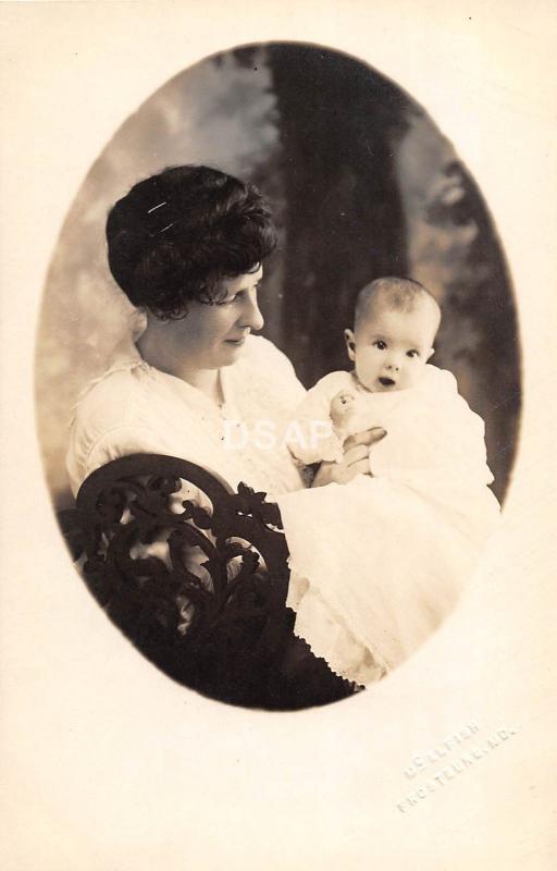 C17/ People Real Photo RPPC Postcard 1915 Frostburg Maryland Mother Baby 14