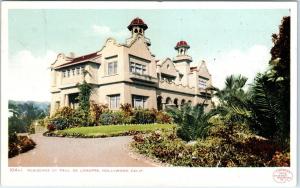 HOLLYWOOD, CA    RESIDENCE of Artist  Paul de Longpre    c1900s        Postcard