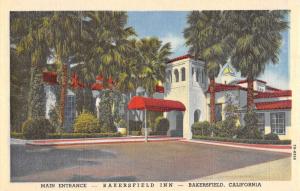 Bakersfield California Inn Street View Antique Postcard K86006