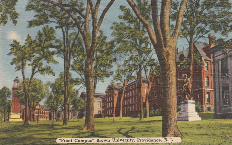 Front Campus - Brown University, Providence RI, Rhode Island - pm 1953 - Linen