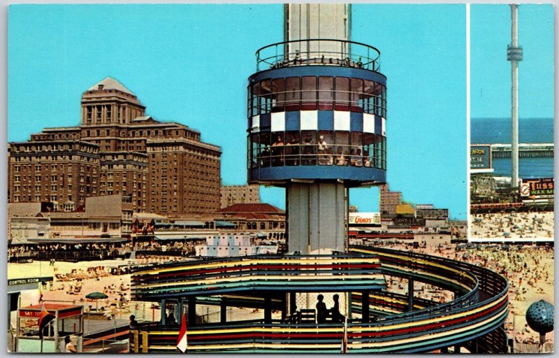 Atlantic City Skytower Boardwalk New Jersey 300 ft Above Sea Level Postcard