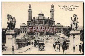 Old Postcard Paris Trocadero And The Bridge D & # 39Iena