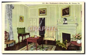 Old Postcard Mrs. Washington & # 39s Sitting Room Mt Vernon Go Washington