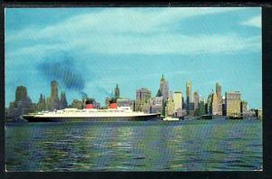 SS Elizabeth Skyline New York NY Postcard 5296