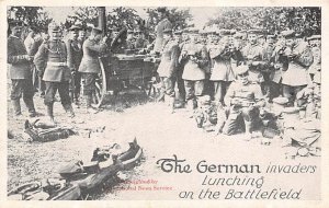 The German Invaders Lunching on the Battlefield World War 1 Unused 