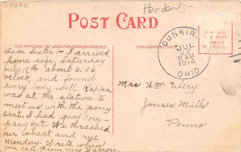 E59/ Dunkirk Ohio Postcard c1910 Cemetery Stones Graves 7