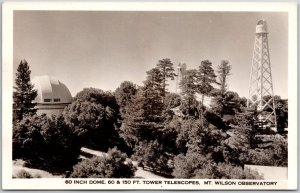 Tower Telescopes Mount Wilson Observatory California CA RPPC Real Photo Postcard