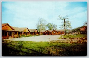 Roadside~Charleston West Virginia~Rustic Log Motel On US 60~Vintage Postcard