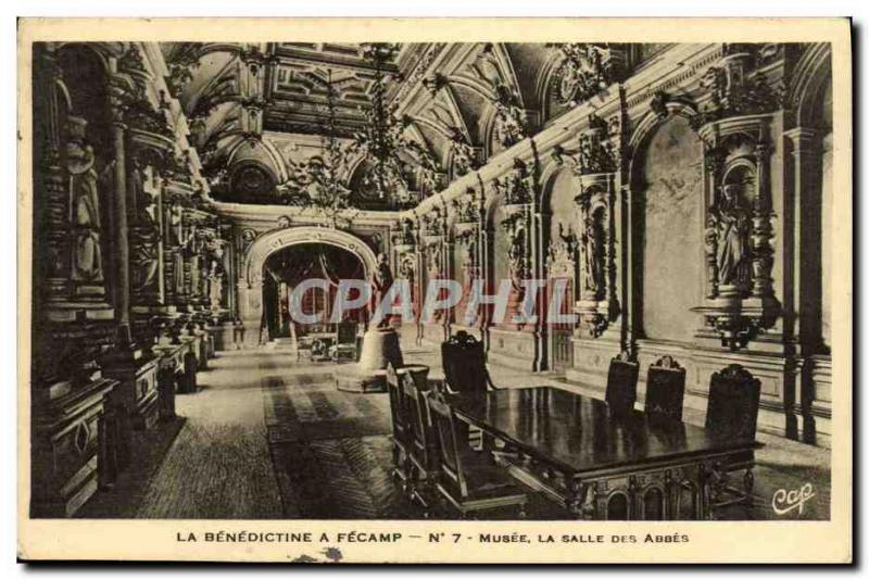 Old Postcard The A Benedictine Fecamp Museum La Salle Des Abbes