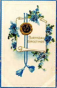 Greeting - Birthday. Embossed, Gold Foil