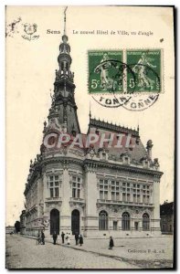 Old Postcard Sens Le Nouvel Hotel De Ville Seen from & # 39Angle