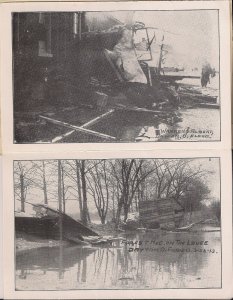 Dayton OH Flood, 1913 Postcard Folder, Disaster, Main St., Destroyed Houses