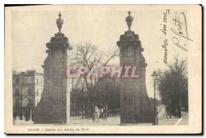 Old Postcard Dijon entrance of the park Allees