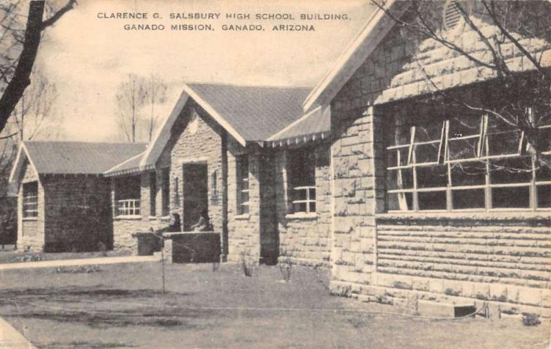 Ganado Arizona Mission Salisbury High School Bldg Antique Postcard K26776