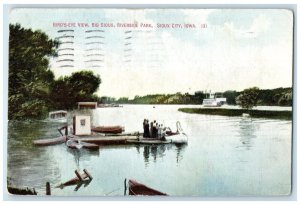 1910 Bird's Eye View Of Big Sioux Riverside Park Sioux City Iowa IA Postcard