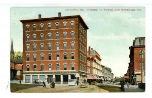 ME - Augusta. Corner of Water & Winthrop Streets ca 1906