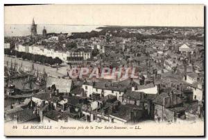 Old Postcard La Rochelle Panoarama taken from the Tower Saint Sauveur